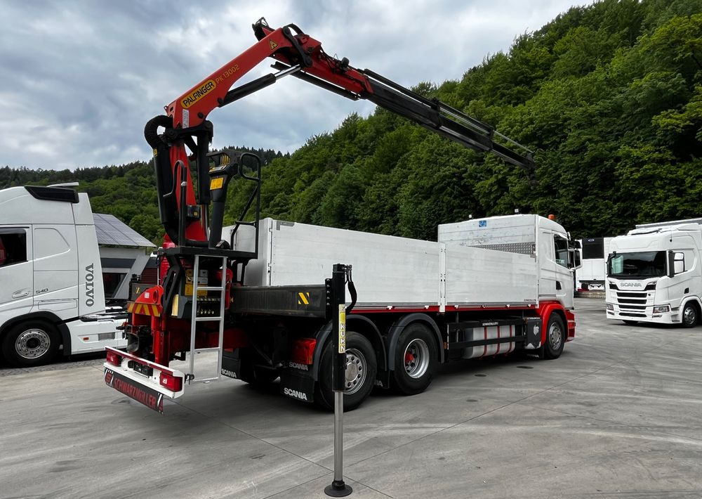 Scania G450 // 6x2// Skrzynia 6.40x2.49 // HDS Palfinger // Oś skrętna podnoszona // - شاحنات مسطحة, شاحنة كرين: صور 4 Scania G450 // 6x2// Skrzynia 6.40x2.49 // HDS Palfinger // Oś skrętna podnoszona // - شاحنات مسطحة, شاحنة كرين: صور 4