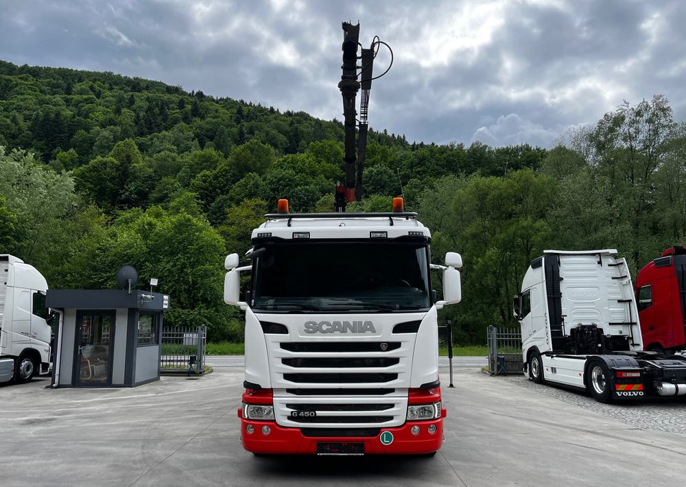 Scania G450 // 6x2// Skrzynia 6.40x2.49 // HDS Palfinger // Oś skrętna podnoszona // - شاحنات مسطحة, شاحنة كرين: صور 3 Scania G450 // 6x2// Skrzynia 6.40x2.49 // HDS Palfinger // Oś skrętna podnoszona // - شاحنات مسطحة, شاحنة كرين: صور 3