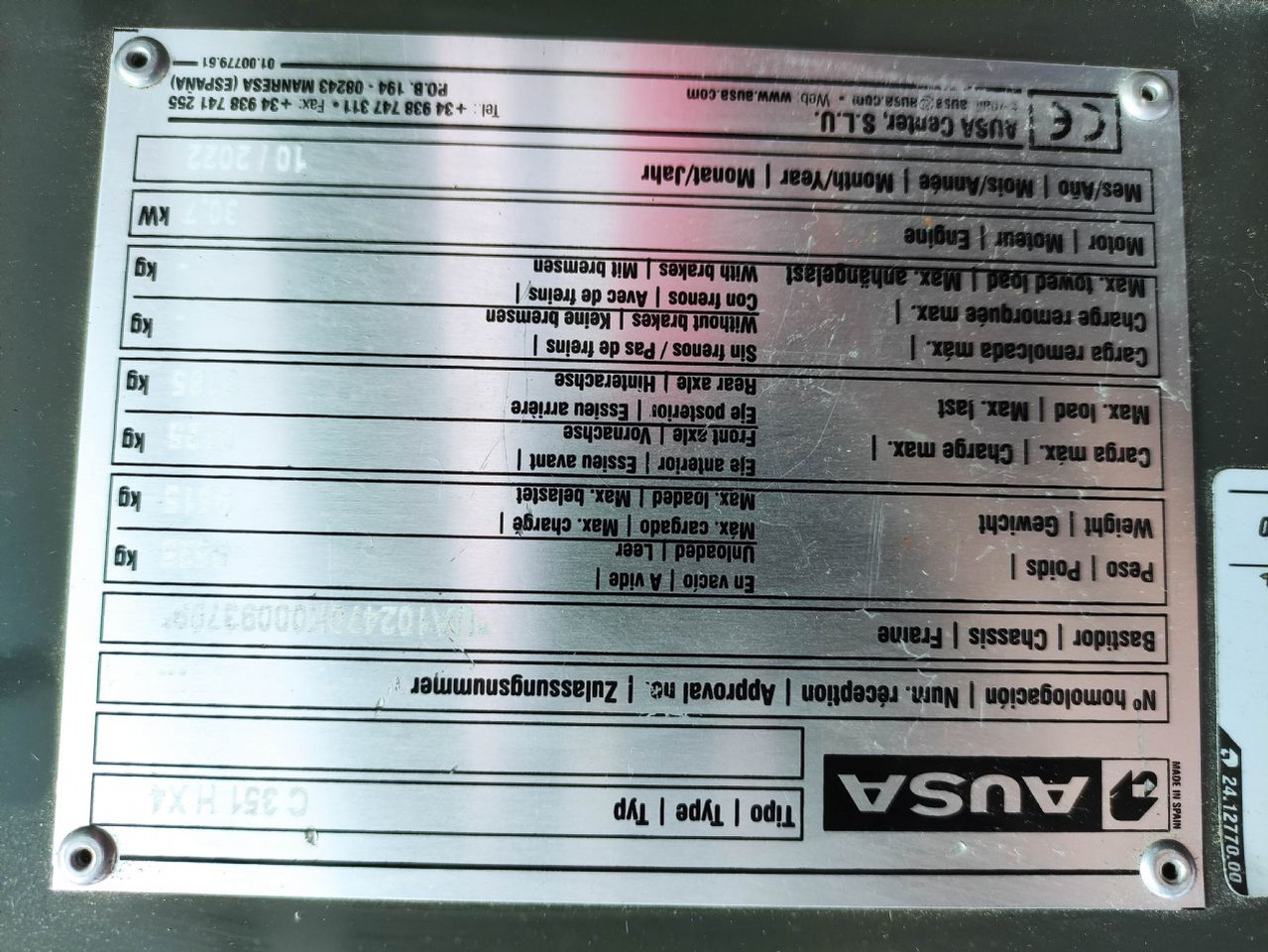 تأجير Ausa C 351 H X4 Ausa C 351 H X4: صور 8 تأجير Ausa C 351 H X4 Ausa C 351 H X4: صور 8
