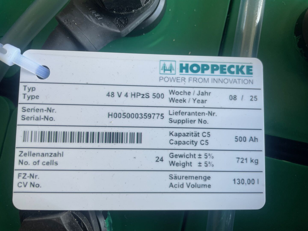 Hoppecke 48V 4 HPzS 500 - البطارية - معدات المناولة: صور 5 Hoppecke 48V 4 HPzS 500 - البطارية - معدات المناولة: صور 5