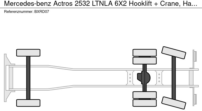 شاحنة ذات الخطاف, شاحنة كرين Mercedes-Benz Actros 2532 LTNLA 6X2 Hooklift + Crane, Haak - Kraan: صور 15