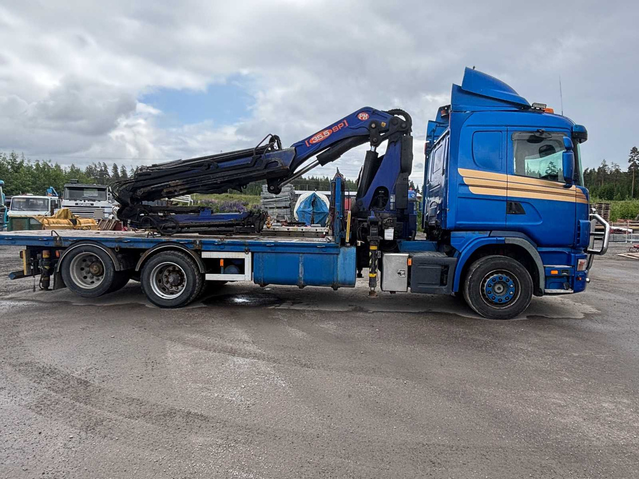 Truck Scania R 164 460 + crane PM 35.5 SP - شاحنات مسطحة, شاحنة كرين: صور 4 Truck Scania R 164 460 + crane PM 35.5 SP - شاحنات مسطحة, شاحنة كرين: صور 4