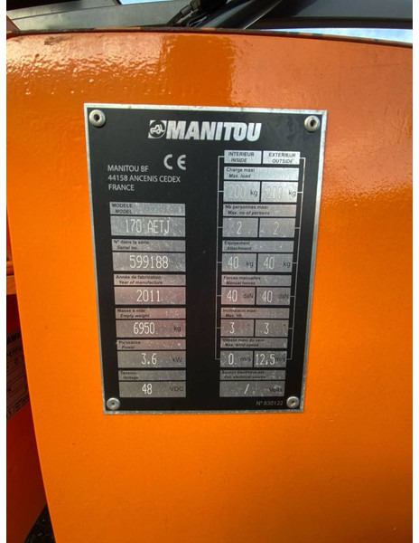 Manitou 170AETJ-L - رافعات سلة مفصلية: صور 5 Manitou 170AETJ-L - رافعات سلة مفصلية: صور 5