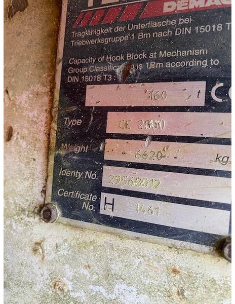 Terex Demag 160t hook block 5-sheave CC2800 / TC2800 - ونش كرين - آلات البناء: صور 5 Terex Demag 160t hook block 5-sheave CC2800 / TC2800 - ونش كرين - آلات البناء: صور 5
