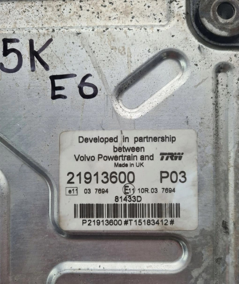 VOLVO KASETA KOMPUTER SILNIKA RENAULT GAMA D VOLVO FL EURO 6 21913600 P02 / P03 - كتلة التحكم - شاحنة: صور 5 VOLVO KASETA KOMPUTER SILNIKA RENAULT GAMA D VOLVO FL EURO 6 21913600 P02 / P03 - كتلة التحكم - شاحنة: صور 5