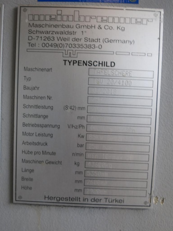 Weinbrenner TSV204100 - آلة تصنيع المعادن: صور 3 Weinbrenner TSV204100 - آلة تصنيع المعادن: صور 3