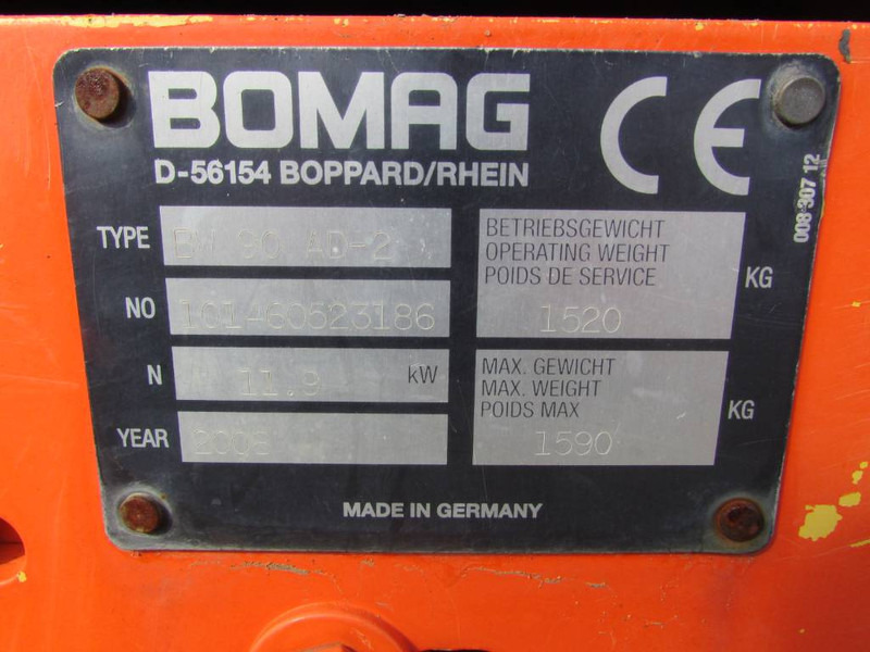 Bomag BW 90 AD-2 Walze / 9.500 EUR - مدحلة: صور 4 Bomag BW 90 AD-2 Walze / 9.500 EUR - مدحلة: صور 4