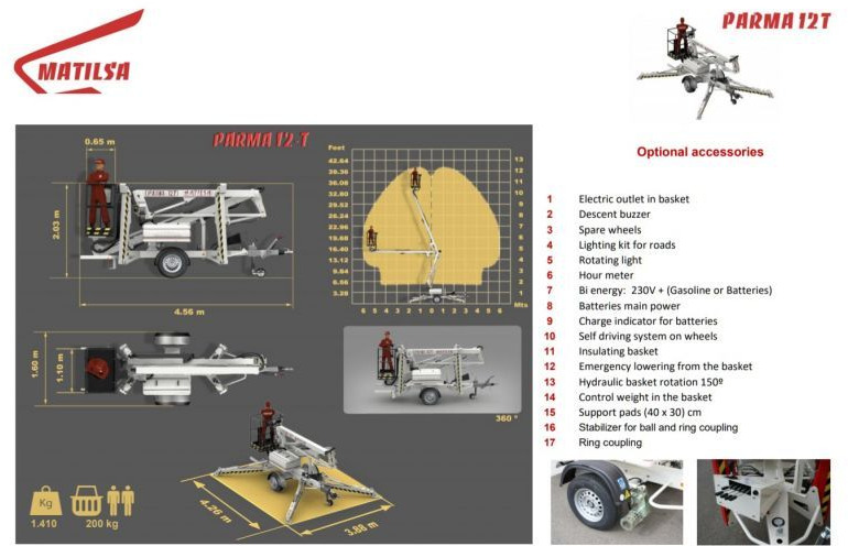 منصة العمل الجوية مقطورة جديد Matilsa Parma 12 T fabrycznie nowy podnośnik koszowy na przyczepie: صور 16 منصة العمل الجوية مقطورة جديد Matilsa Parma 12 T fabrycznie nowy podnośnik koszowy na przyczepie: صور 16