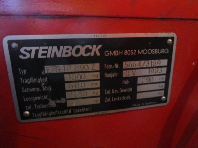 آلات الطباعة ELEKTRO HUBSTAPLER STEINBOCK EFG 1P 290 Z: صور 6