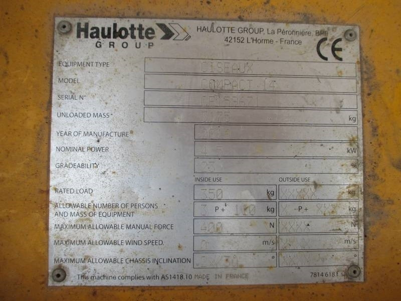 رافعات مقصية Haulotte Compact 14: صور 13