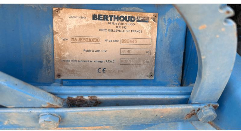 BERTHOUD MAJOR 32 - آلة الرش المقطورة: صور 4 BERTHOUD MAJOR 32 - آلة الرش المقطورة: صور 4