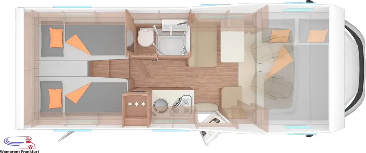 Wohnmobil Weinsberg CaraHome 650 MEG - موتر هوم سقف عالي: صور 2 Wohnmobil Weinsberg CaraHome 650 MEG - موتر هوم سقف عالي: صور 2