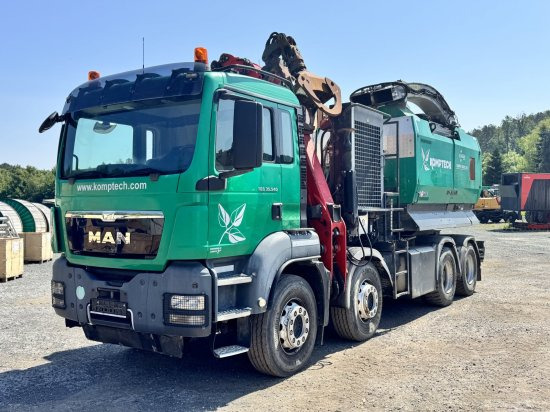 MAN TGS 35.540 8x4 mit Komptech-Zusatzeinheit - معدات الغابات, شاحنة: صور 1 MAN TGS 35.540 8x4 mit Komptech-Zusatzeinheit - معدات الغابات, شاحنة: صور 1
