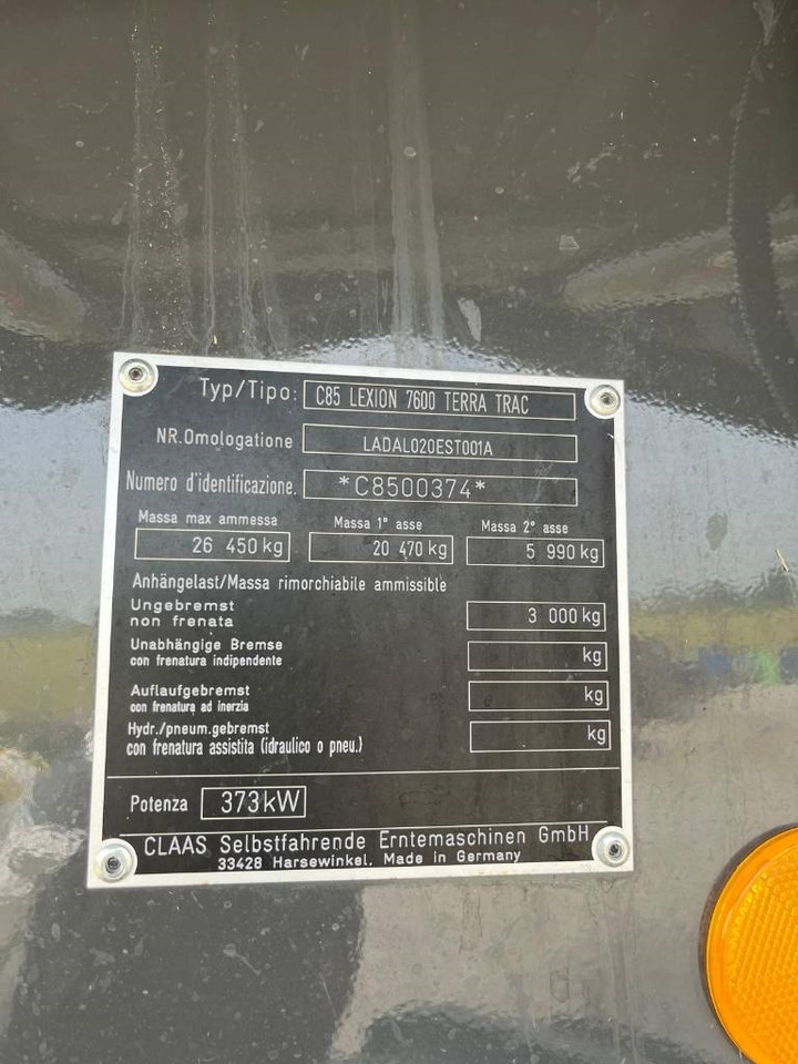 تأجير Claas LEXION 7600 TT  Claas LEXION 7600 TT: صور 8