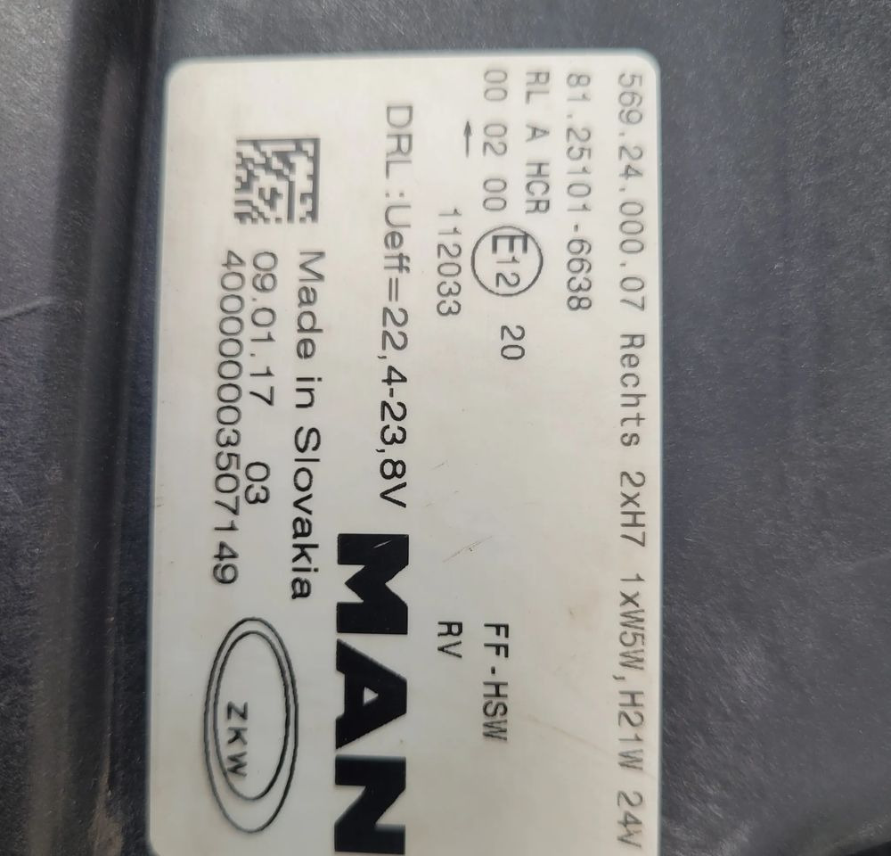 LAMPA MAN TGL E6 PRAWA ORYGINAŁ 81.25101-6638 - أضواء - شاحنة: صور 4 LAMPA MAN TGL E6 PRAWA ORYGINAŁ 81.25101-6638 - أضواء - شاحنة: صور 4