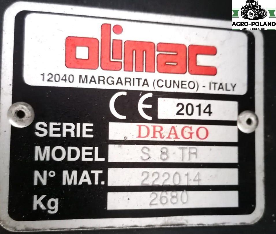 OLIMAC DRAGO S 8 TR - 8X70 - 2014 ROK - حصادات الذرة: صور 2 OLIMAC DRAGO S 8 TR - 8X70 - 2014 ROK - حصادات الذرة: صور 2