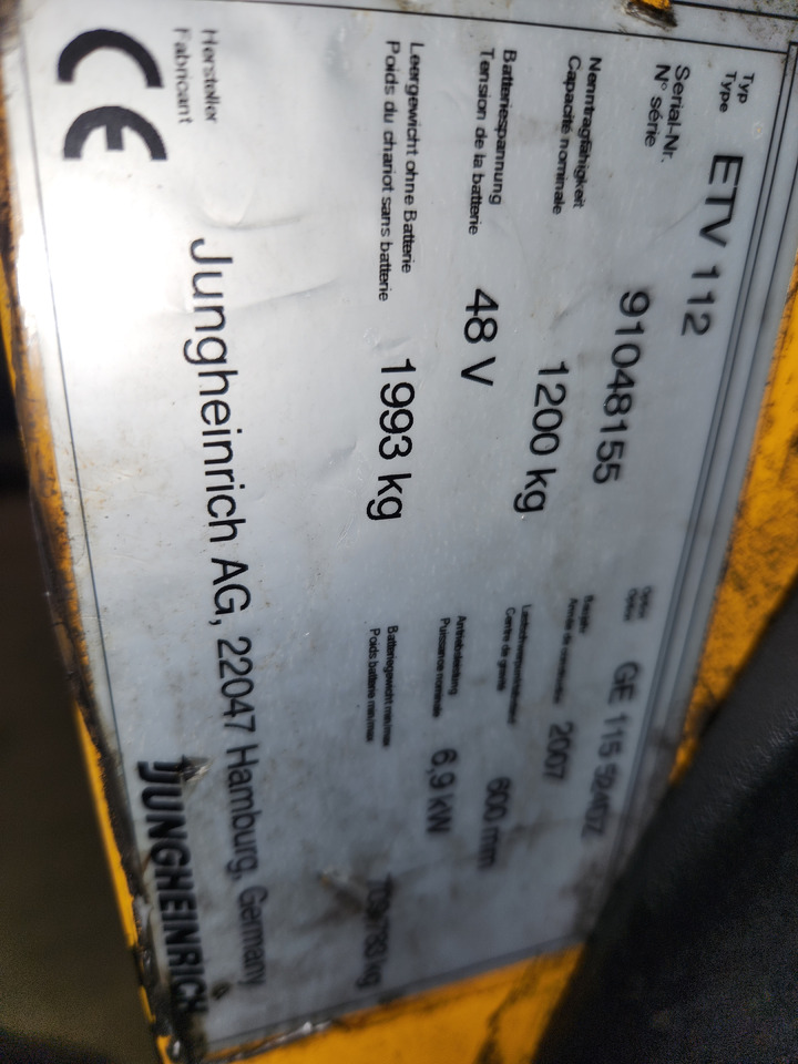 JUNGHEINRICH ETV112 - شاحنة مناولة: صور 1 JUNGHEINRICH ETV112 - شاحنة مناولة: صور 1