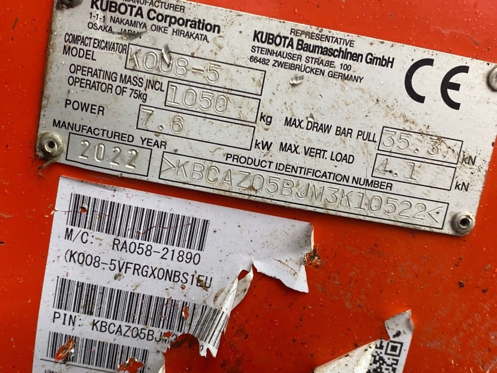 Kubota K008-5  - حفارة مصغرة: صور 5 Kubota K008-5  - حفارة مصغرة: صور 5