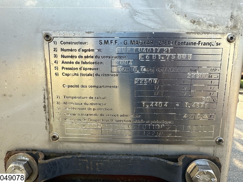Magyar Chemie 22500 liter - نصف مقطورة صهريج: صور 5 Magyar Chemie 22500 liter - نصف مقطورة صهريج: صور 5