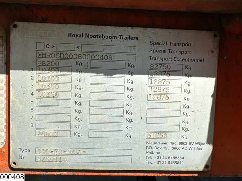 Nooteboom Lowbed 19.58 Meter, Extendable, Twistlocks, 82.750 KG - عربة مسطحة منخفضة نصف مقطورة: صور 5 Nooteboom Lowbed 19.58 Meter, Extendable, Twistlocks, 82.750 KG - عربة مسطحة منخفضة نصف مقطورة: صور 5