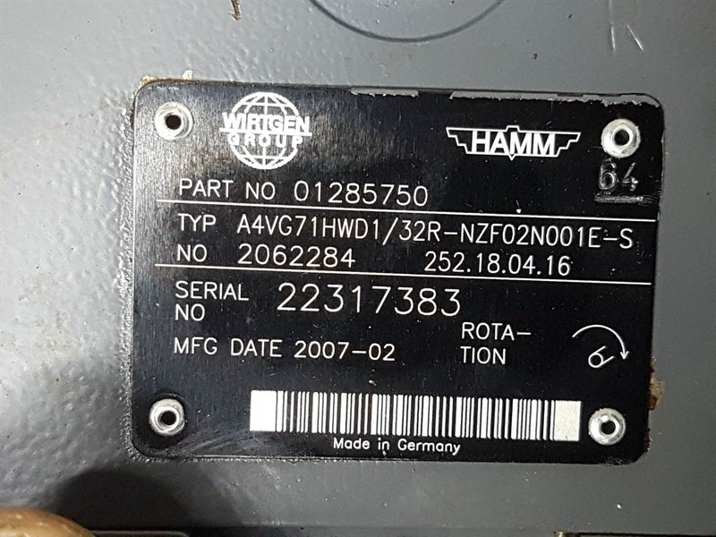 Wirtgen 01285750-Rexroth A4VG71HWD1/32R-Drive pump/Rijpomp - علم السوائل المتحركة - آلات البناء: صور 5 Wirtgen 01285750-Rexroth A4VG71HWD1/32R-Drive pump/Rijpomp - علم السوائل المتحركة - آلات البناء: صور 5