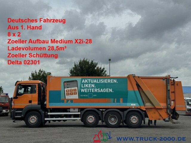 MAN TGS 35.360 8x2 Zoeller 29m³ Medium Schüttung 1.3 - شاحنة القمامة: صور 1 MAN TGS 35.360 8x2 Zoeller 29m³ Medium Schüttung 1.3 - شاحنة القمامة: صور 1