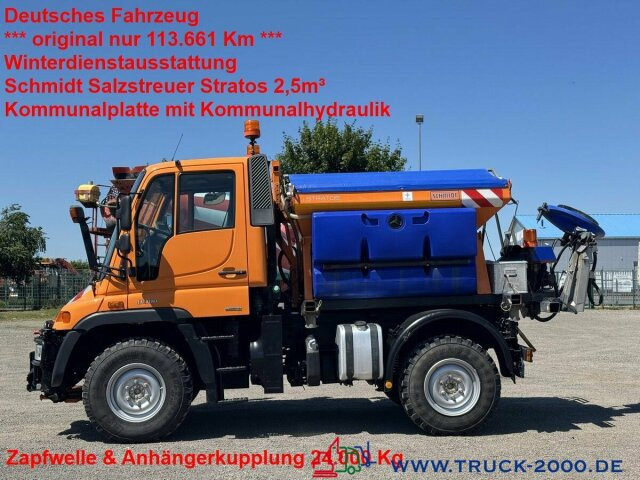 Unimog U300 4x4 Winterdienst Salzstreuer Zapfwelle - شاحنة: صور 1 Unimog U300 4x4 Winterdienst Salzstreuer Zapfwelle - شاحنة: صور 1