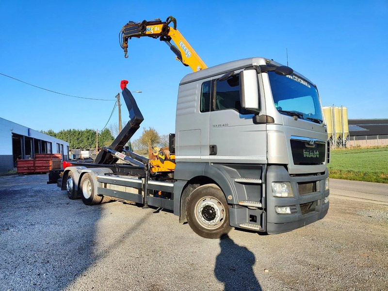 MAN TGX 26.400 6x2 Euro5 Container LEEBUR + Crane Effer 145 - شاحنة ذات الخطاف, شاحنة كرين: صور 2 MAN TGX 26.400 6x2 Euro5 Container LEEBUR + Crane Effer 145 - شاحنة ذات الخطاف, شاحنة كرين: صور 2