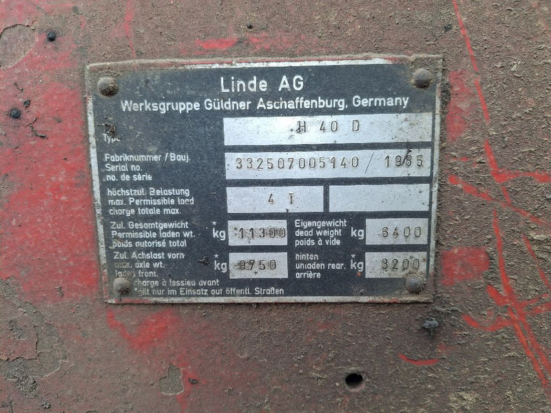 رافعة شوكية ديزل Linde H 40 D: صور 9