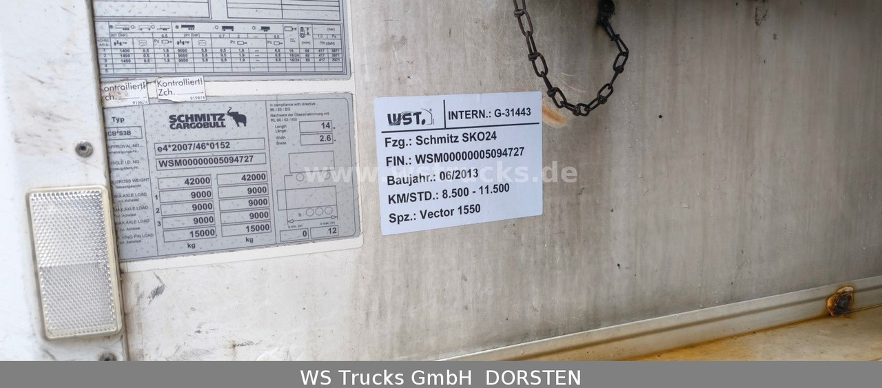 مبردة نصف مقطورة Schmitz Cargobull SKO 24 Kühlauflieger Vector 1550 Strom/Diesel: صور 13 مبردة نصف مقطورة Schmitz Cargobull SKO 24 Kühlauflieger Vector 1550 Strom/Diesel: صور 13