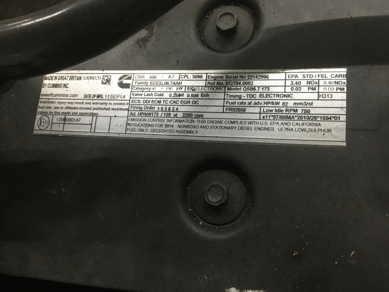 آلات البناء Cummins QSB6.7 CPL3098 FOR PARTS: صور 6
