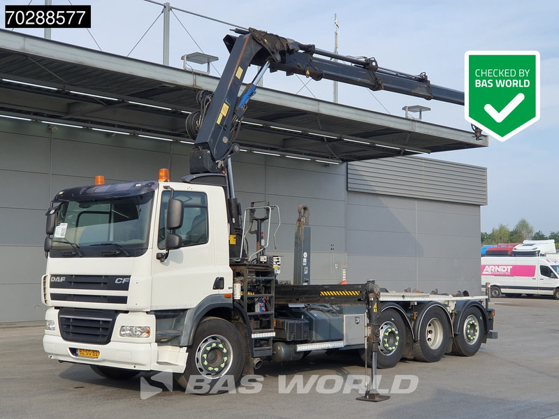 DAF CF85.360 8X2 NL-Truck HIAB 211 E-3 Hipro Crane + Hooklift Lift+steering Axle Automatic Euro 5 - شاحنة ذات الخطاف, شاحنة كرين: صور 1 DAF CF85.360 8X2 NL-Truck HIAB 211 E-3 Hipro Crane + Hooklift Lift+steering Axle Automatic Euro 5 - شاحنة ذات الخطاف, شاحنة كرين: صور 1