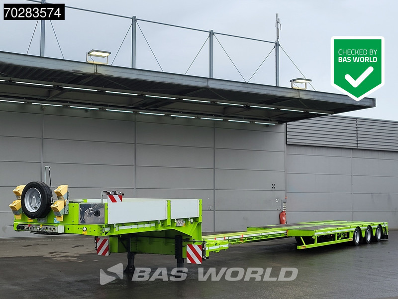 Faymonville F-S43-1AAF 3 axles Extendable Twistlocks 3x Hydraulic Steering Galvanised - عربة مسطحة منخفضة نصف مقطورة: صور 1 Faymonville F-S43-1AAF 3 axles Extendable Twistlocks 3x Hydraulic Steering Galvanised - عربة مسطحة منخفضة نصف مقطورة: صور 1