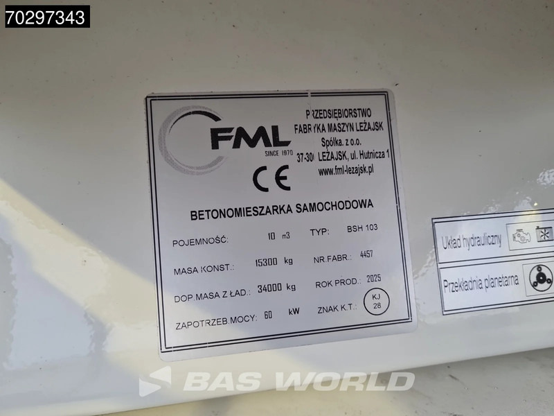 شاحنة خلاطة خرسانة جديد Iveco T-WAY 410 8X4 NEW! 10M3 FML Mixer Full Steel Suspension Automatic Euro 6: صور 19