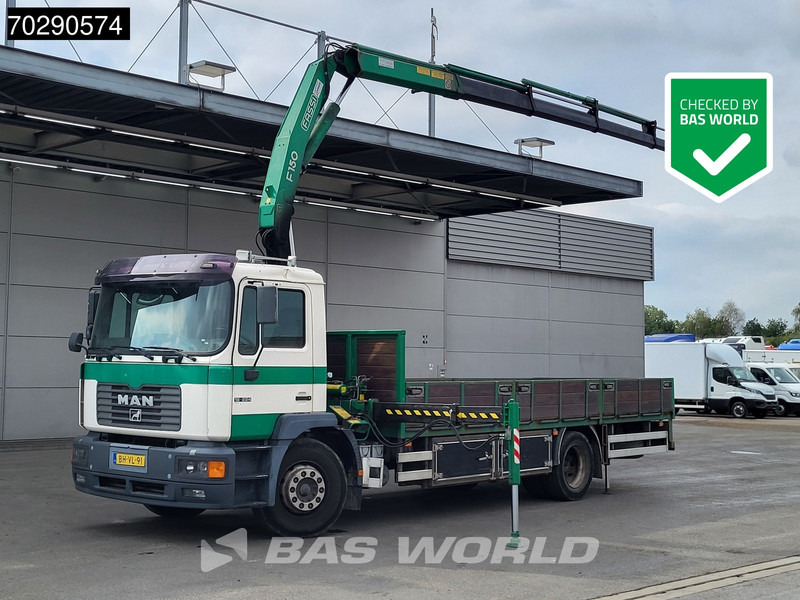 MAN 18.224 18 M 4X2 NL-Truck APK Fassi F150A.24 Kran Crane Manual Euro 2 - شاحنات مسطحة, شاحنة كرين: صور 1 MAN 18.224 18 M 4X2 NL-Truck APK Fassi F150A.24 Kran Crane Manual Euro 2 - شاحنات مسطحة, شاحنة كرين: صور 1