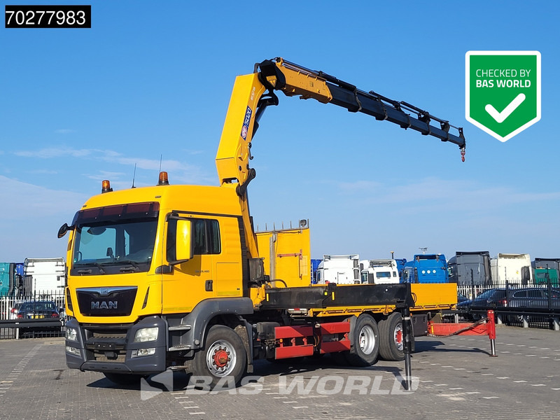 شاحنات مسطحة, شاحنة كرين MAN TGS 26.480 6X4 HMF 5020-K6 Crane Kran Hydrodrive Lift+Lenkachse Euro 6: صور 1