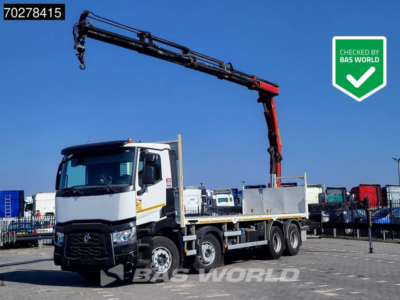 Renault C 430 8X4 Palfinger 22002 EH kran Crane Big-Axle steel suspension Euro 6 - شاحنات مسطحة, شاحنة كرين: صور 1 Renault C 430 8X4 Palfinger 22002 EH kran Crane Big-Axle steel suspension Euro 6 - شاحنات مسطحة, شاحنة كرين: صور 1