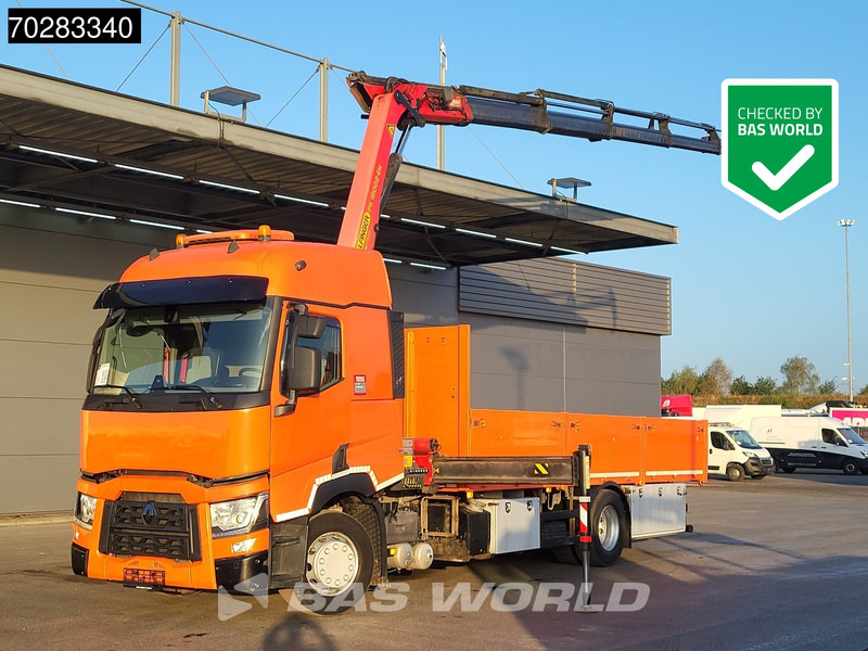 Renault T 380 4X2 Palfinger PK18002-EH Kran Crane Retarder Standklima Euro 6 - شاحنات مسطحة, شاحنة كرين: صور 1 Renault T 380 4X2 Palfinger PK18002-EH Kran Crane Retarder Standklima Euro 6 - شاحنات مسطحة, شاحنة كرين: صور 1