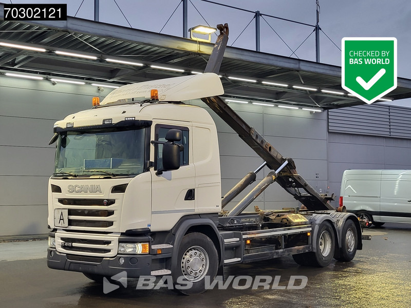 Scania G410 6X2 20tons Meiller containersystem Lift+steering Axle Retarder Euro 6 - شاحنة ذات الخطاف: صور 1 Scania G410 6X2 20tons Meiller containersystem Lift+steering Axle Retarder Euro 6 - شاحنة ذات الخطاف: صور 1