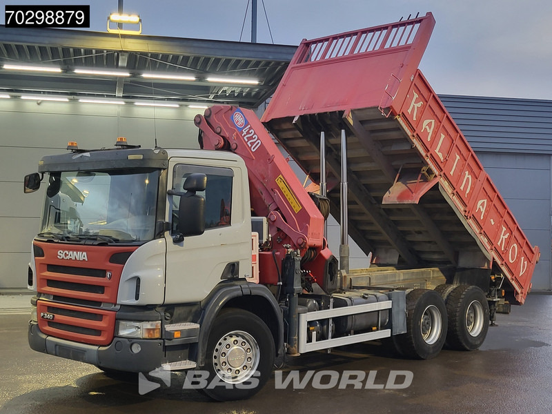 Scania P340 6X4 HMF 4220 K6 Crane Winch Tipper Full Steel Manual Gearbox - قلابات, شاحنة كرين: صور 2 Scania P340 6X4 HMF 4220 K6 Crane Winch Tipper Full Steel Manual Gearbox - قلابات, شاحنة كرين: صور 2