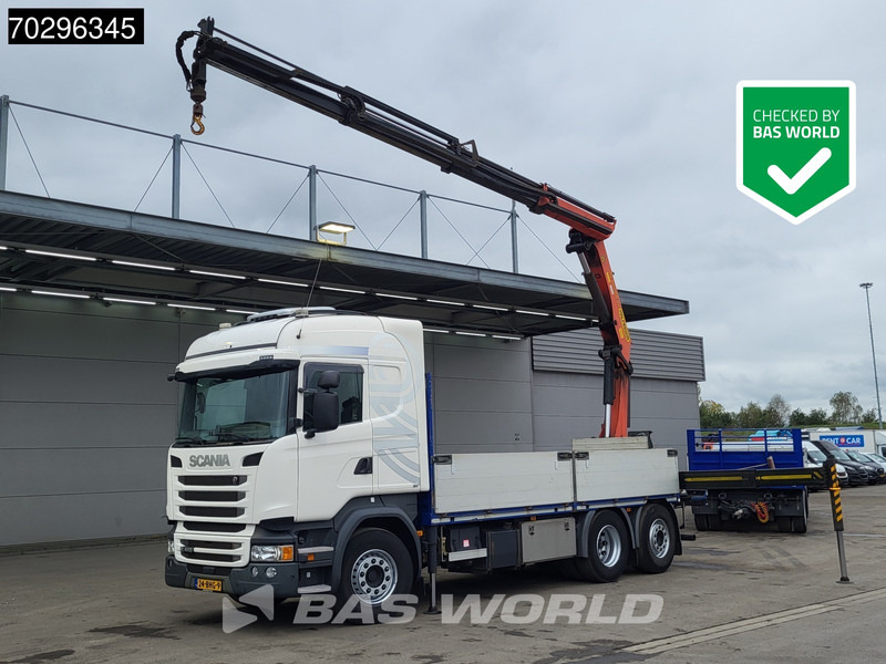 Scania R410 R 6X2 NL-Truck Palfinger PK22002-EH Crane Kran Lift+Steering-Axle Euro 6 - شاحنات مسطحة, شاحنة كرين: صور 1 Scania R410 R 6X2 NL-Truck Palfinger PK22002-EH Crane Kran Lift+Steering-Axle Euro 6 - شاحنات مسطحة, شاحنة كرين: صور 1