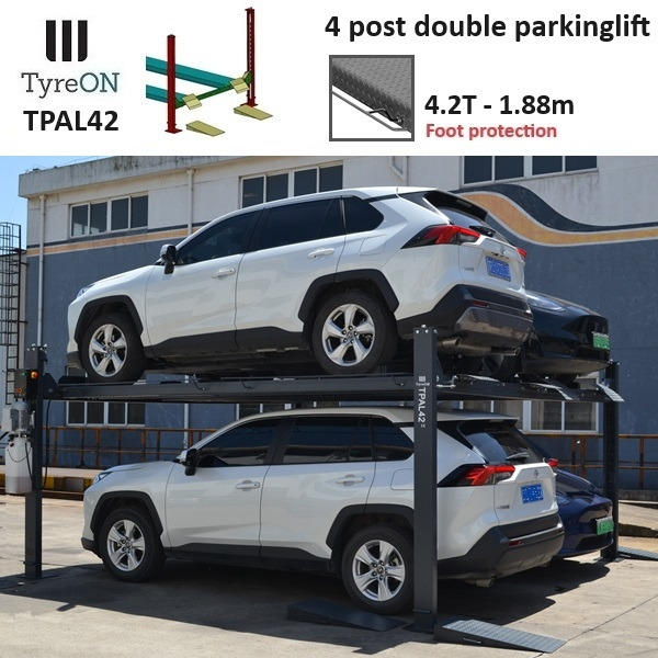 TPAL42 mobile double 4 post parking lift for car - 4.2T - Height 188 cm - Long 415 cm runways with automatic roll-off protection - 230V - To park 4 vehicles - معدات الورش: صور 1 TPAL42 mobile double 4 post parking lift for car - 4.2T - Height 188 cm - Long 415 cm runways with automatic roll-off protection - 230V - To park 4 vehicles - معدات الورش: صور 1