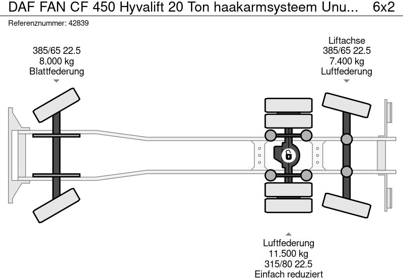شاحنة ذات الخطاف DAF FAN CF 450 Hyvalift 20 Ton haakarmsysteem Unused!: صور 19