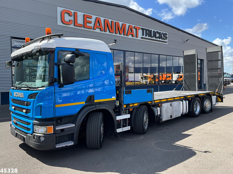 Scania P 410 8x2 Euro 6 Retarder Autotransporter met hydraulische oprijrampen - شاحنة نقل سيارات شاحنة: صور 1 Scania P 410 8x2 Euro 6 Retarder Autotransporter met hydraulische oprijrampen - شاحنة نقل سيارات شاحنة: صور 1