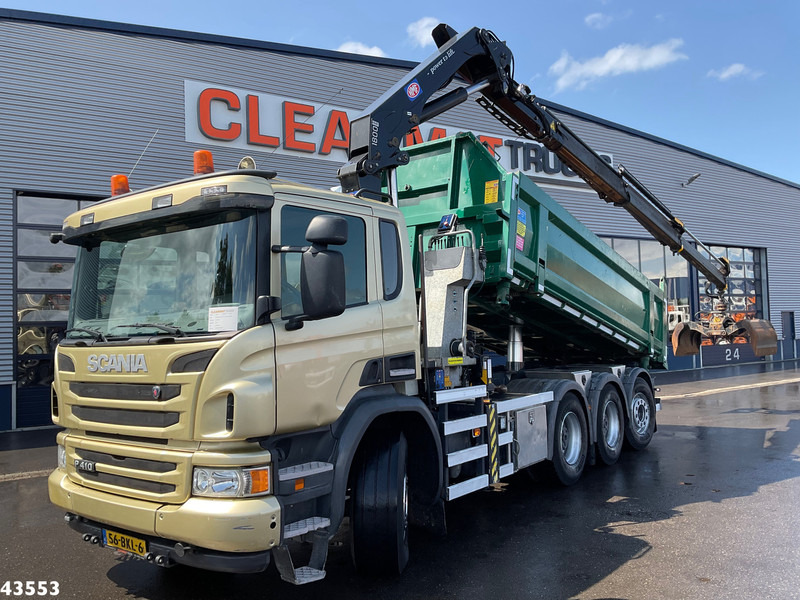 Scania P 410 8x4 Euro 6 HMF 18 Tonmeter laadkraan - قلابات, شاحنة كرين: صور 1 Scania P 410 8x4 Euro 6 HMF 18 Tonmeter laadkraan - قلابات, شاحنة كرين: صور 1