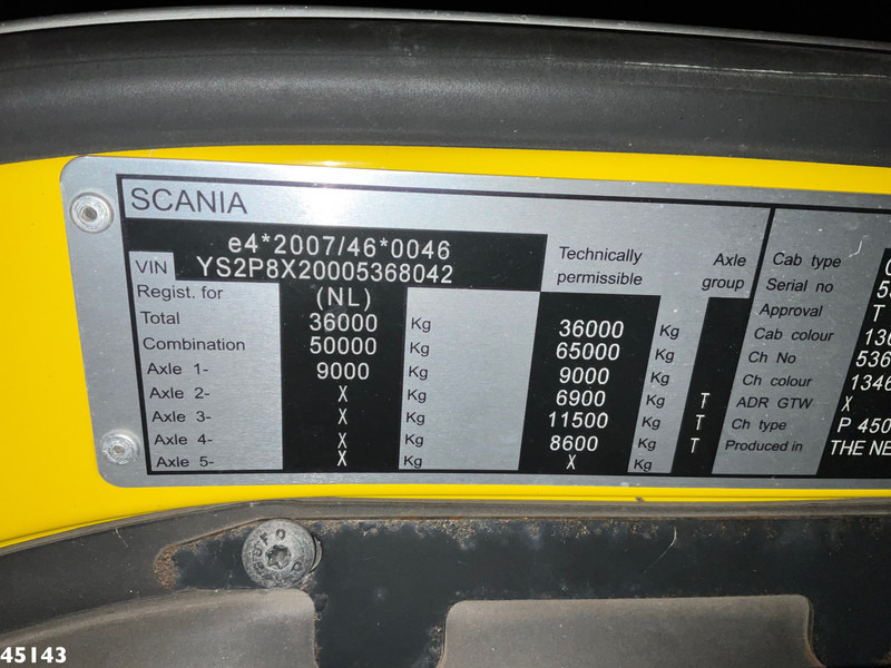 شاحنة ذات الخطاف Scania P 450 Euro 6 Hyvalift 26 Ton haakarmsysteem: صور 19
