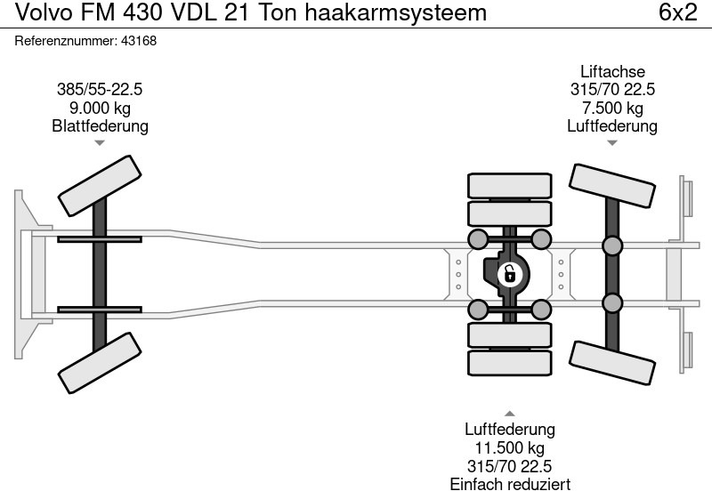 شاحنة ذات الخطاف Volvo FM 430 VDL 21 Ton haakarmsysteem: صور 19