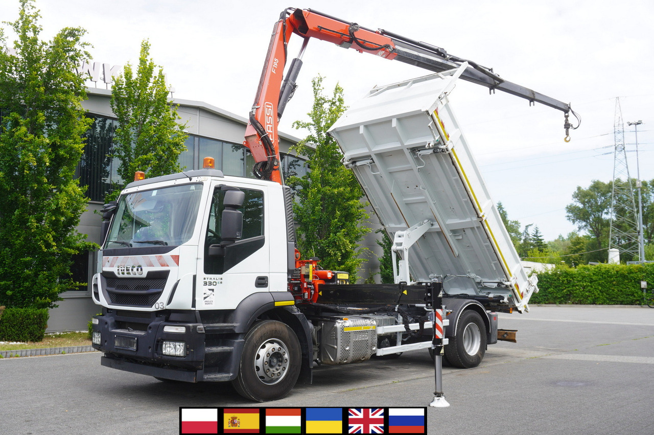 IVECO STRALIS 330 E6 / FASSI 195A 8.5 T / 3-side tipper - قلابات, شاحنة كرين: صور 1 IVECO STRALIS 330 E6 / FASSI 195A 8.5 T / 3-side tipper - قلابات, شاحنة كرين: صور 1