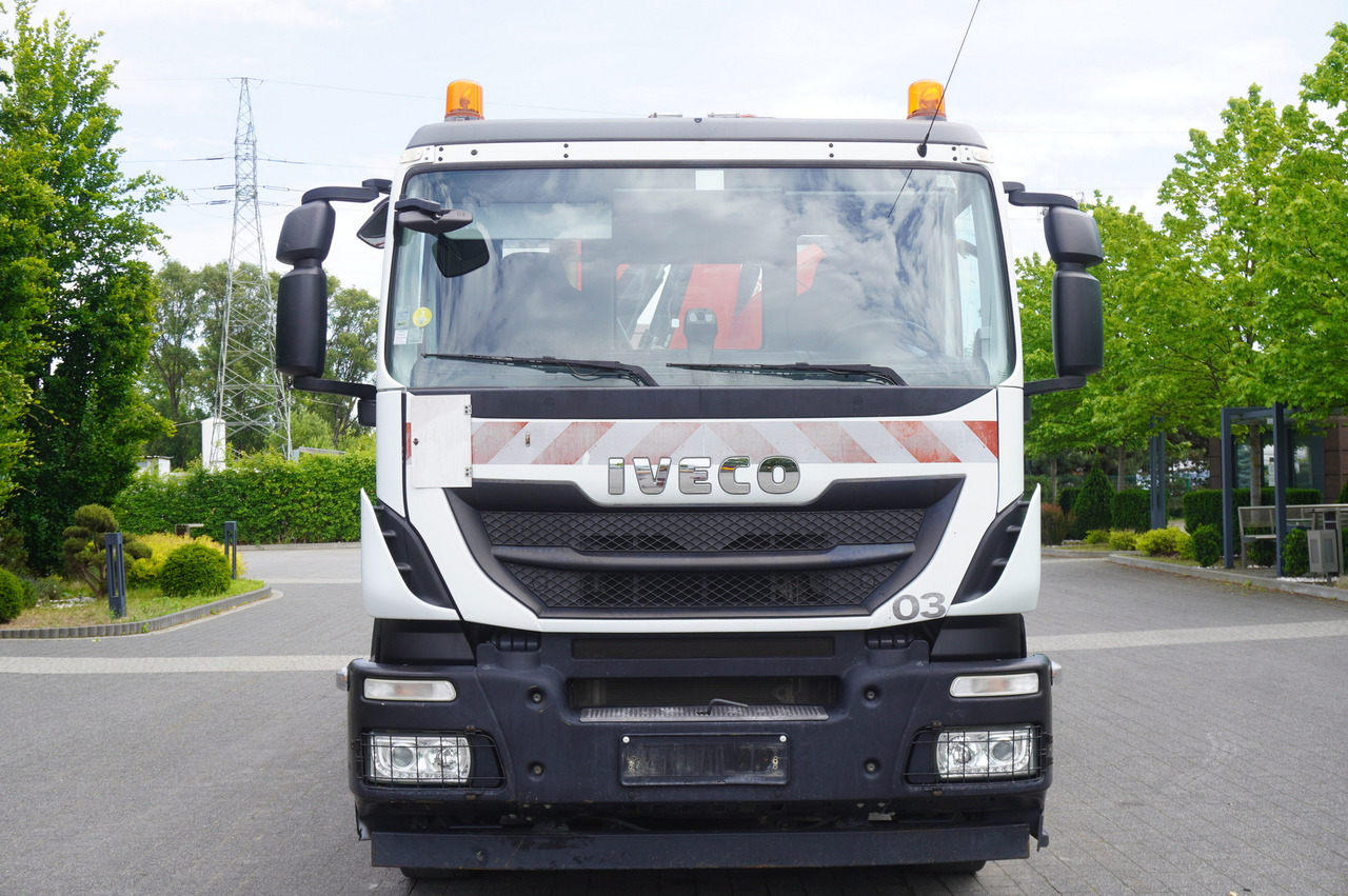 قلابات, شاحنة كرين IVECO STRALIS 330 E6 / FASSI 195A 8.5 T / 3-side tipper: صور 8