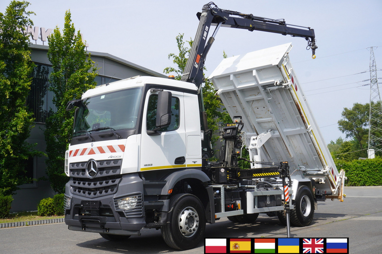 MERCEDES-BENZ Arocs 1833 / 87,000 km!!! / Hds HIAB X-DUO 128 B-2 / three-sided tipper - شاحنة كرين, شاحنة كرين: صور 1 MERCEDES-BENZ Arocs 1833 / 87,000 km!!! / Hds HIAB X-DUO 128 B-2 / three-sided tipper - شاحنة كرين, شاحنة كرين: صور 1